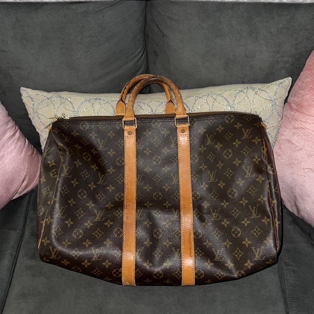 Authentic Louis Vuitton Keepall 45 Bag Duffel Carryon Handles Repaired!